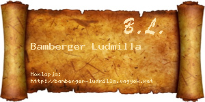 Bamberger Ludmilla névjegykártya